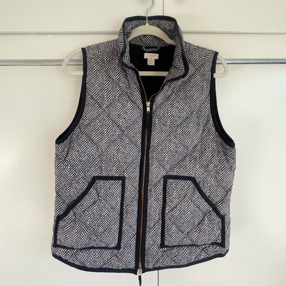 J. Crew Black and White Patterned Vest